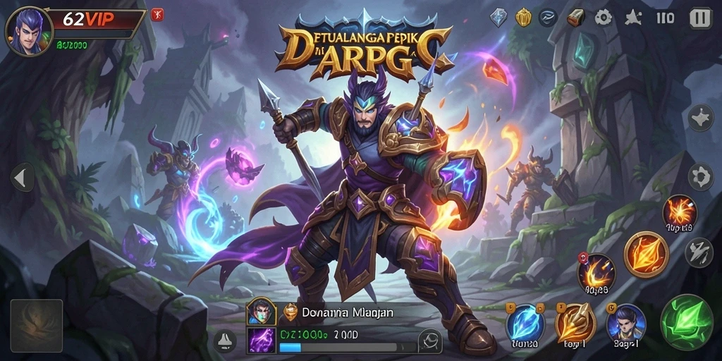 Gameplay mendebarkan dalam dunia ARPG 62VIP.