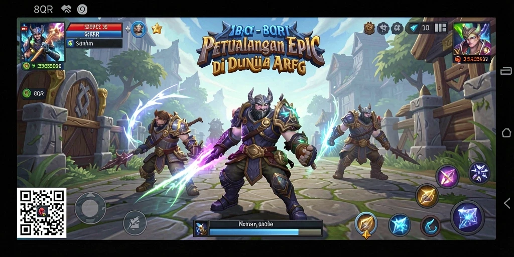 Tangkapan layar dari gameplay ARPG 8QR yang mendebarkan.