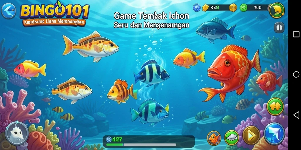 Gameplay seru menembak ikan dengan grafik memukau.