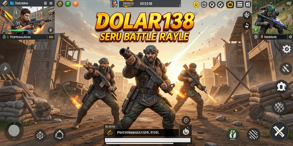 Tangkapan layar gameplay DOLAR138 yang penuh aksi dalam arena Battle Royale.
