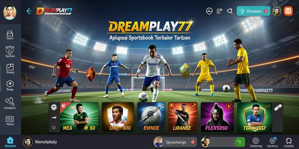Screenshot gameplay DREAMPLAY77 menunjukkan keseruan taruhan olahraga.