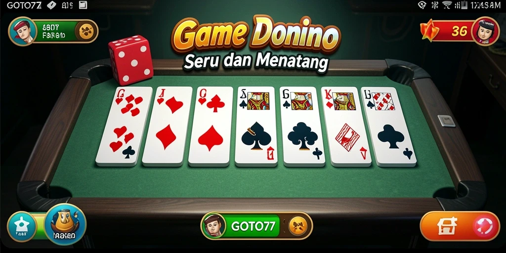 Tangkapan layar GOTO77 menampilkan gameplay domino yang seru.