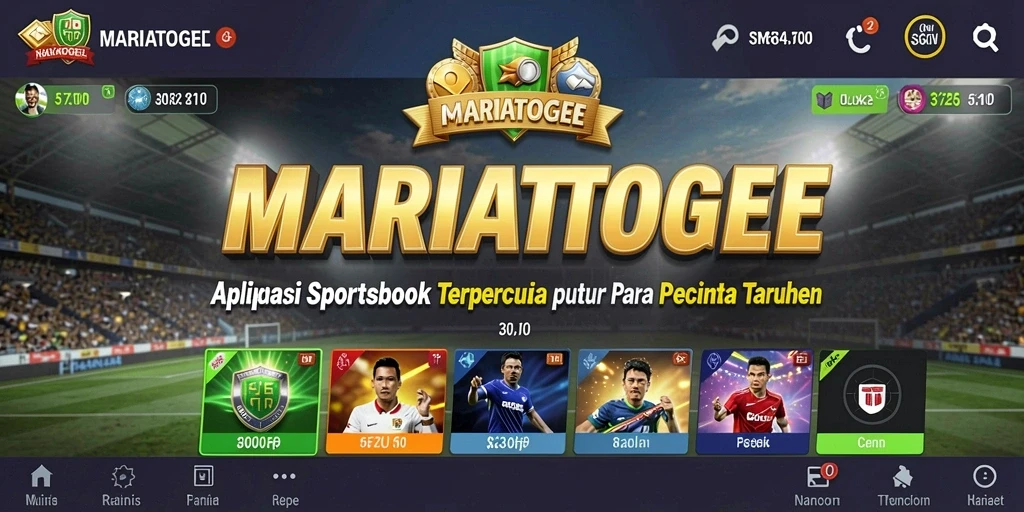 Tampilan interaktif MARIATOGEL saat memasang taruhan olahraga.