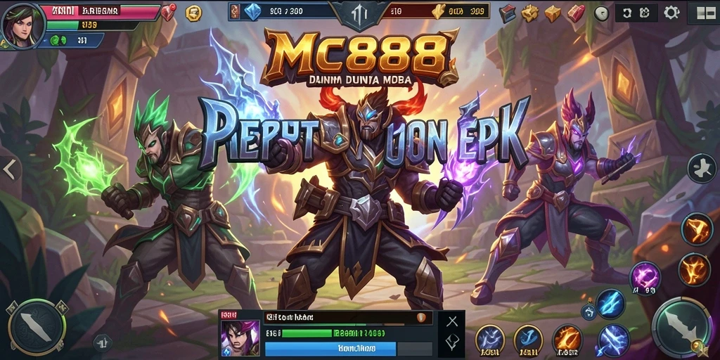 Screenshot gameplay <strong>MC888</strong> menampilkan pertempuran seru antara karakter.