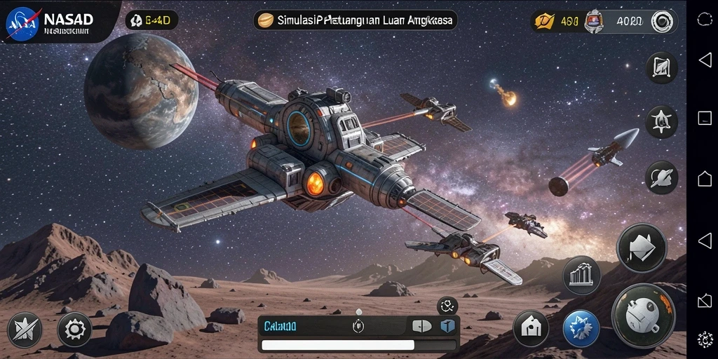 Screenshot gameplay NASA4D menampilkan petualangan luar angkasa yang menarik.