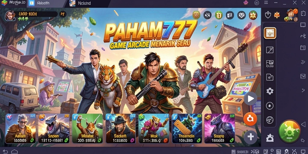 Tampilan gameplay seru dalam PAHAM777 dengan grafis yang warna-warni.