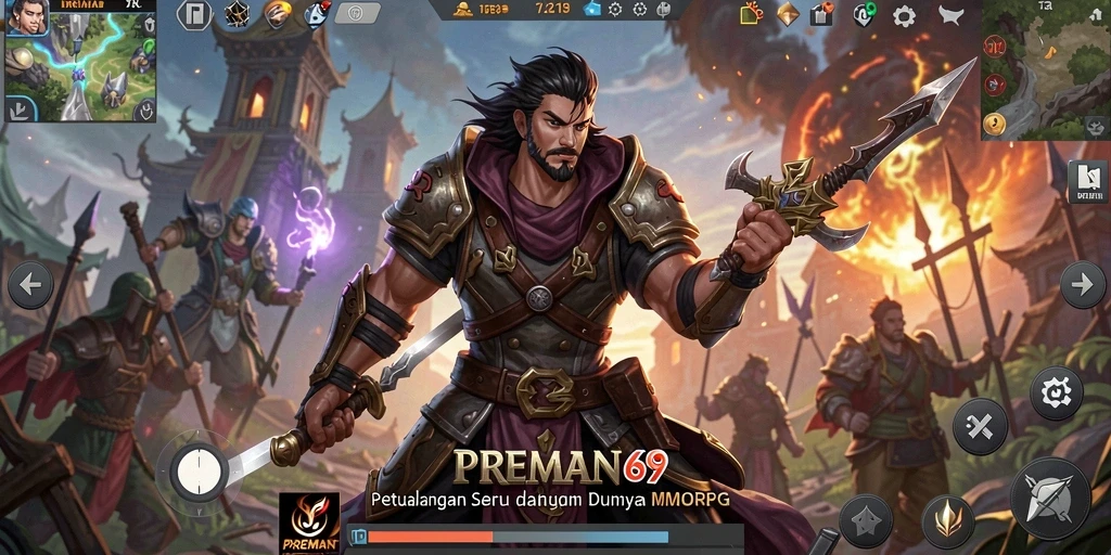 Tampilan gameplay seru dalam dunia MMORPG PREMAN69.