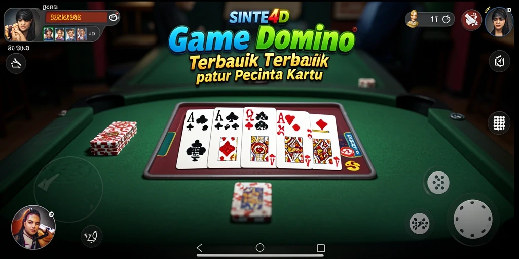 Gameplay seru di SINTE4D dengan desain kartu domino yang menarik.