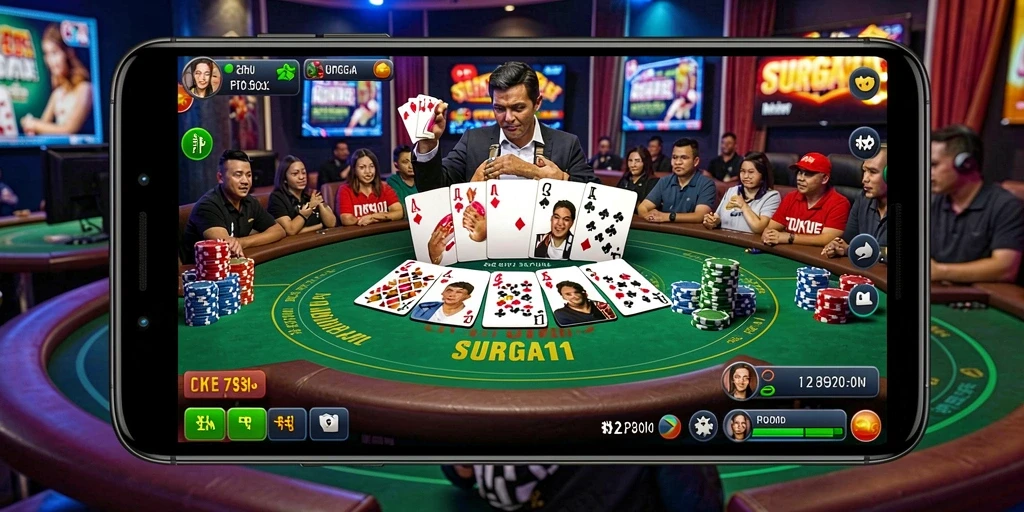 Tampilan menarik dari gameplay Poker yang mengasyikkan.