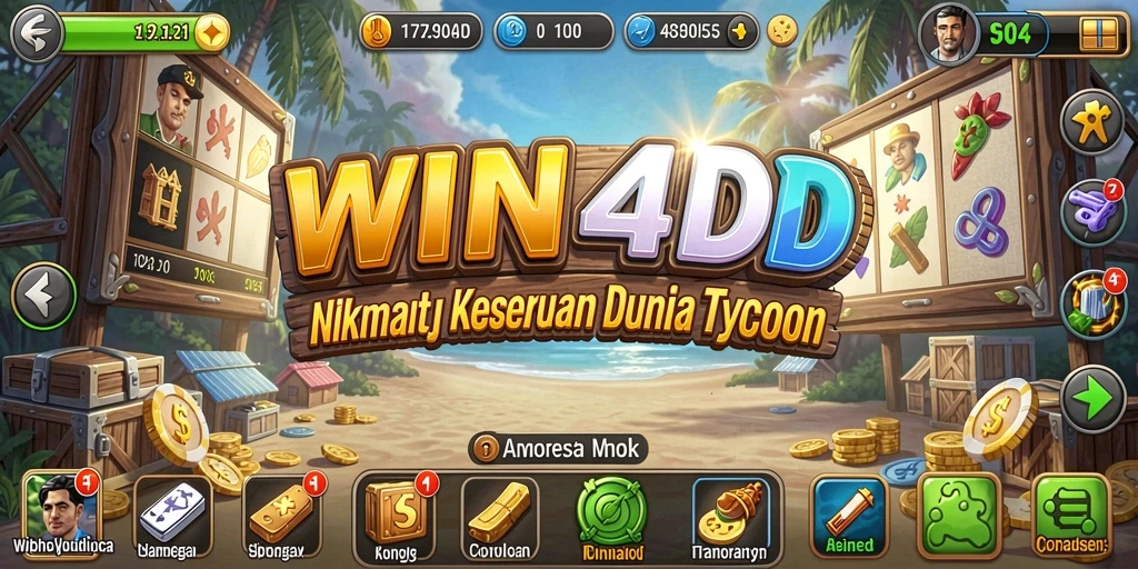 Tampilan gameplay <strong>WIN4D</strong> yang menawarkan pengalaman Tycoon yang seru.